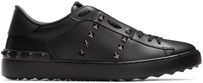 Shop Valentino Black Rockstud Untitled Sneakers In 0no Nero/nero