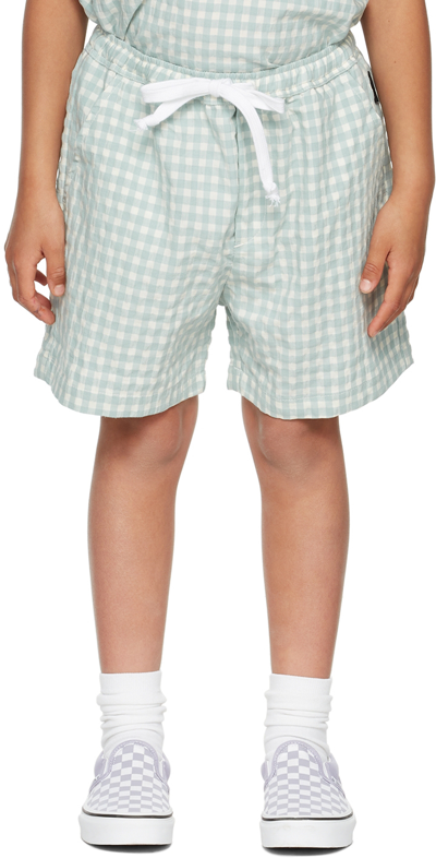 Shop Daily Brat Kids Blue & White Hudson Shorts In Soft Blue