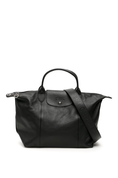 Longchamp Le Pliage Cuir Medium Leather Hobo Bag