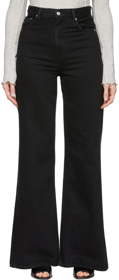 Shop Levi's Black High Loose Flare Jeans In Trainwreck