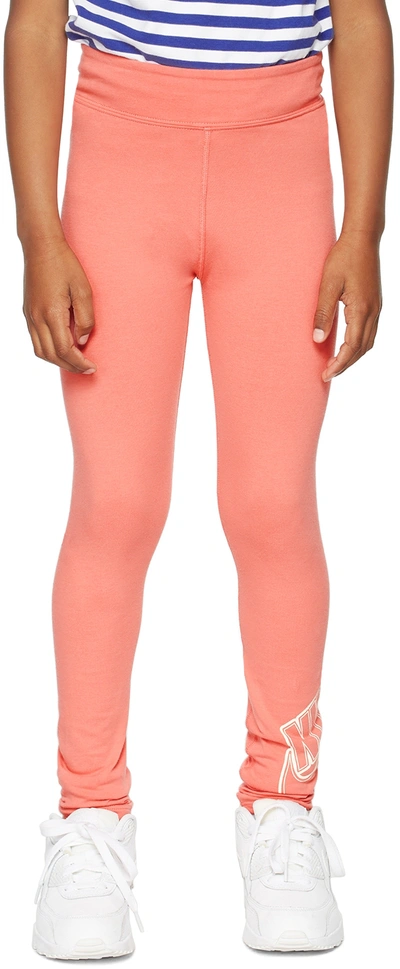 Shop Nike Kids Pink Sportswear Essential Leggings In Pink Salt/cashmere