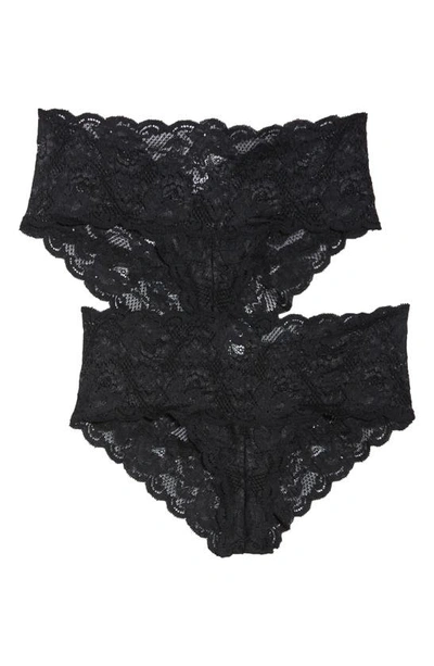 Shop Cosabella Never Say Never Hottie 2-pack Lace Boyshorts In Black