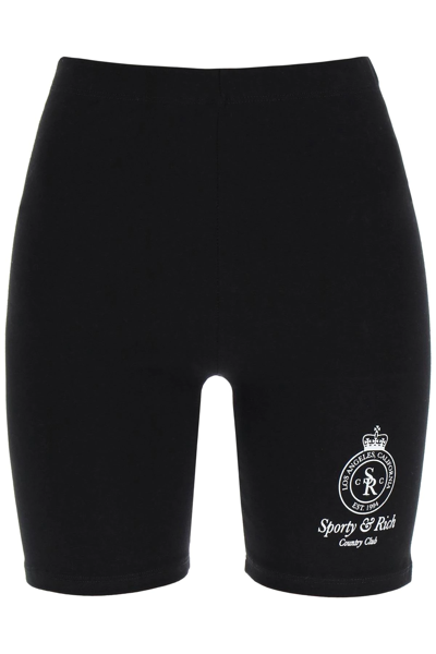 Shop Sporty And Rich Crown Biker Shorts In Black
