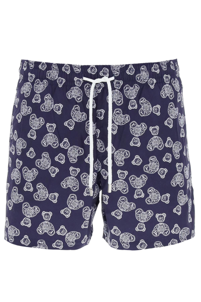 Shop Palm Angels Paisley Bear Swim Shorts  X Vilebrequin