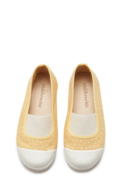 Childrenchic Polka Dot Canvas Sneaker In Yellow Dots
