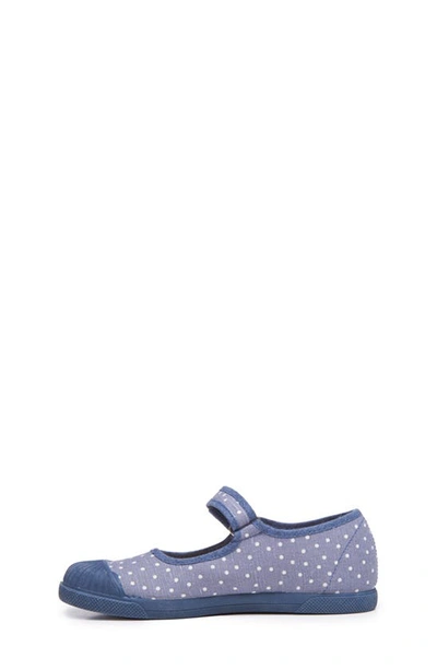 Shop Childrenchic Polka Dot Mary Jane Canvas Sneaker In Blue Dots