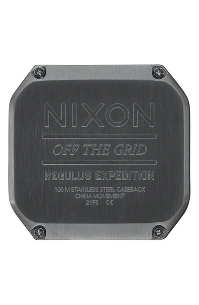 Shop Nixon Regulus Expedition Digital Silicone Strap Chronograph Watch, 47.5mm In Gunmetal / Surplus