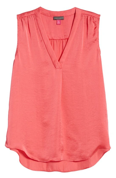 Shop Vince Camuto Rumpled Satin Blouse In Lush Coral