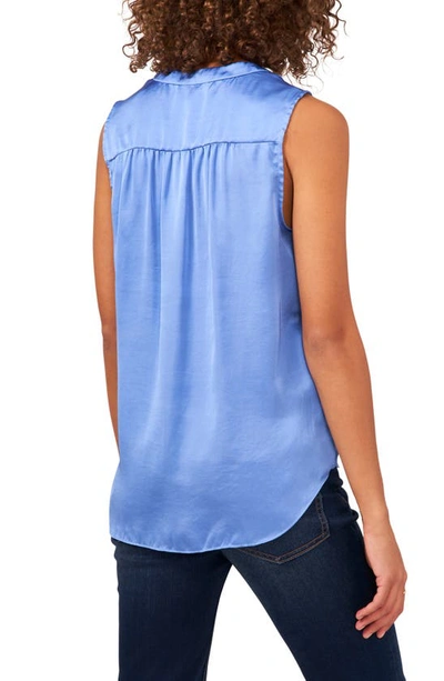 Shop Vince Camuto Rumpled Satin Blouse In Blue Jay