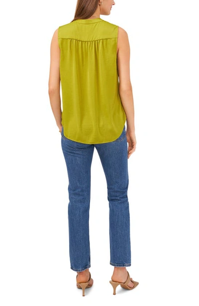 Vince Camuto Rumpled Satin Blouse In Avocado