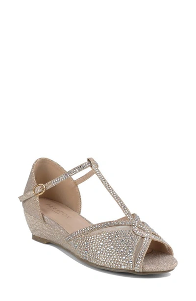Shop Paradox London Pink Janelle Wedge Sandal In Champagne