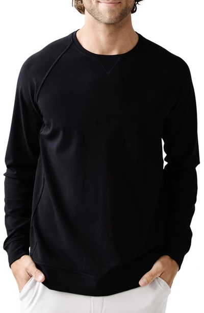 Shop Cozy Earth Ultrasoft Crewneck Sweatshirt In Black