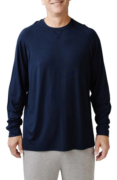 Shop Cozy Earth Ultrasoft Crewneck Sweatshirt In Navy