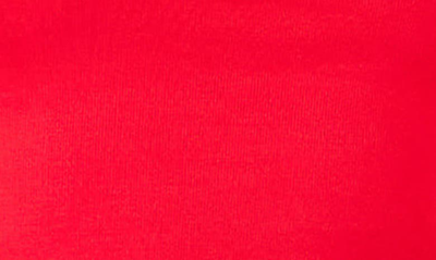 English Factory Mixed Media Puff Sleeve Knit Top In Red