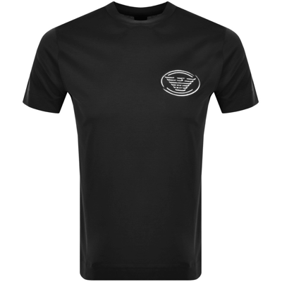 Shop Armani Collezioni Emporio Armani Crew Neck Logo T Shirt Black