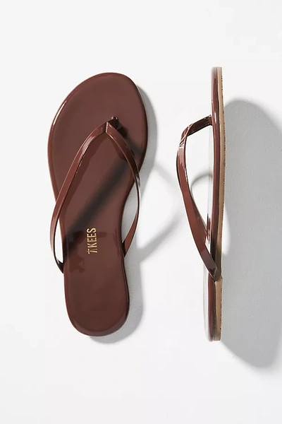 Shop Tkees Foundations Glossy Sandals In Brown