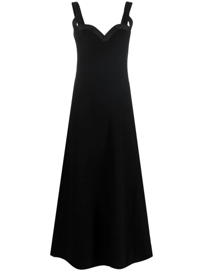 Shop Jil Sander Sweetheart-neck Maxi Dress In Black