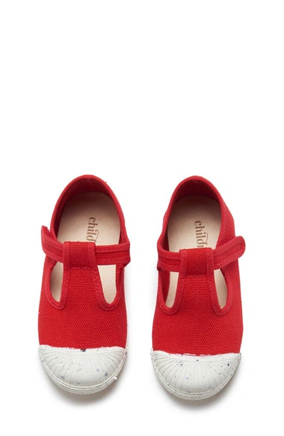 Shop Childrenchic T-strap Canvas Sneaker In Red