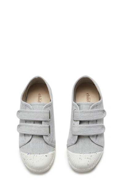 Childrenchic Double Strap Canvas Sneaker In Grey