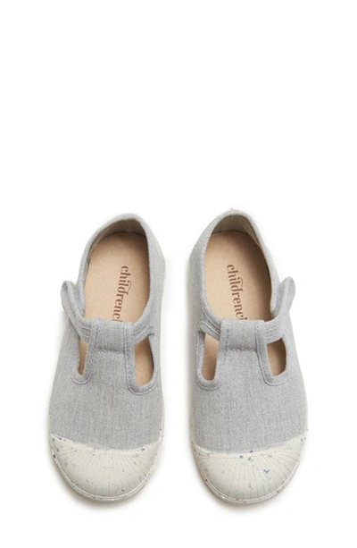 Shop Childrenchic T-strap Canvas Sneaker In Grey