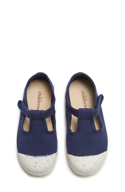 Shop Childrenchic T-strap Canvas Sneaker In Navy