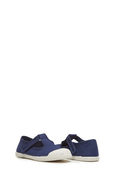 Shop Childrenchic T-strap Canvas Sneaker In Navy