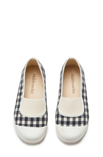 Shop Childrenchic Gingham Canvas Flat In Gingham Black