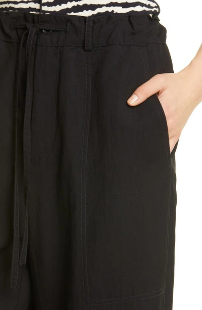 Shop Proenza Schouler White Label Wide Leg Drawstring Pants In Black