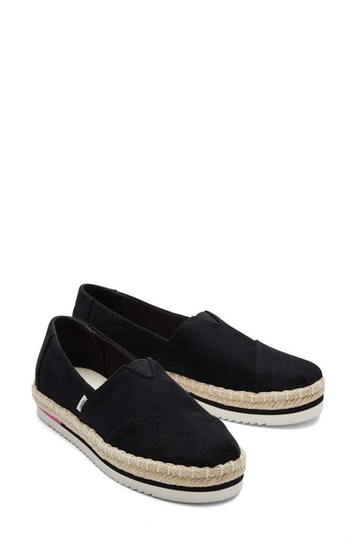 Shop Toms Alpargata Platform Espadrille In Black