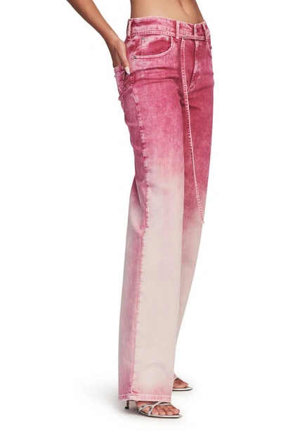 Shop Retroféte Mora Dip Dye Straight Leg Jeans In Pink Sorbet