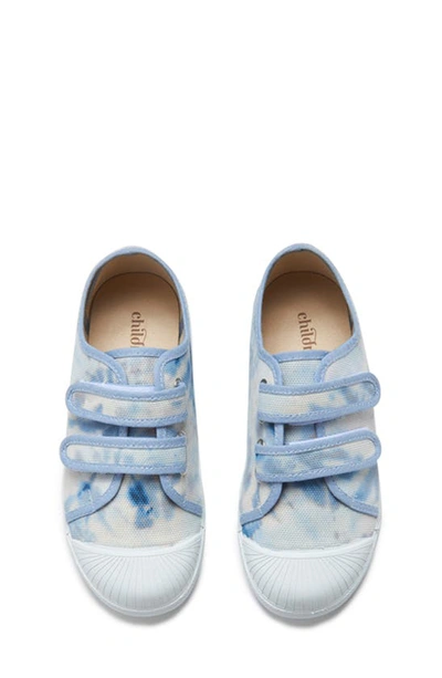 Childrenchic Tie Dye Double Strap Canvas Sneaker In Tie Dye Blue