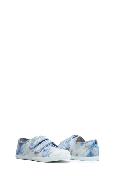 Childrenchic Tie Dye Double Strap Canvas Sneaker In Tie Dye Blue