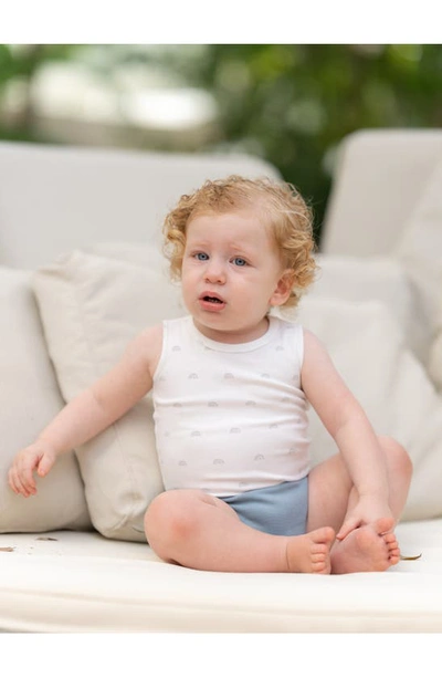 Maniere Cotton Tank Top & Bloomers Set In Blue