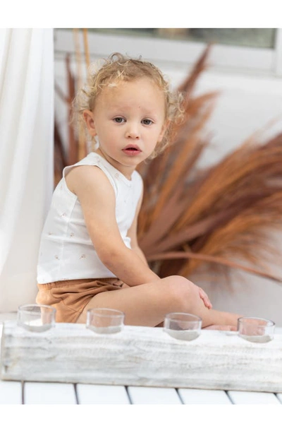 Maniere Cotton Tank Top & Bloomers Set In Camel