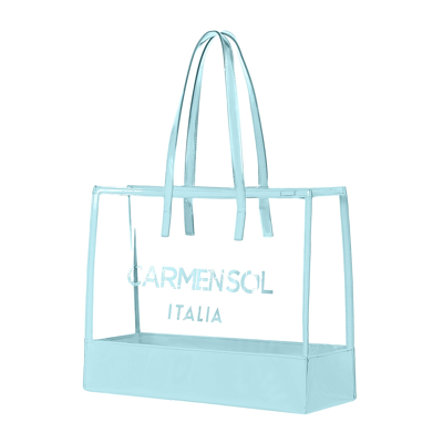 Shop Carmen Sol Taormina Clear Large Tote In Baby-blue