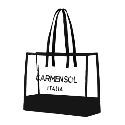Shop Carmen Sol Taormina Clear Large Tote In Black