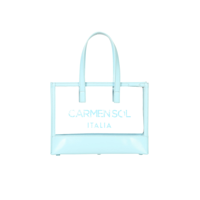 Shop Carmen Sol Venezia Clear Mini Tote In Baby-blue