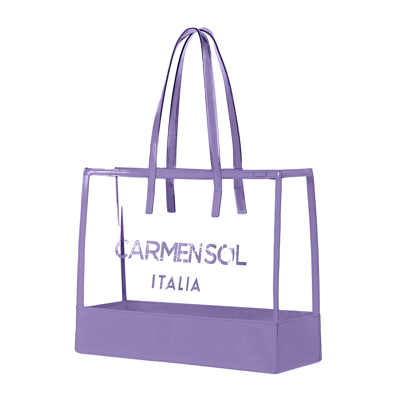 Shop Carmen Sol Taormina Clear Large Tote In Violet