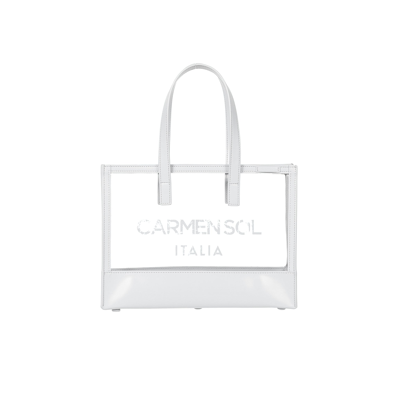 Shop Carmen Sol Venezia Clear Mini Tote In White