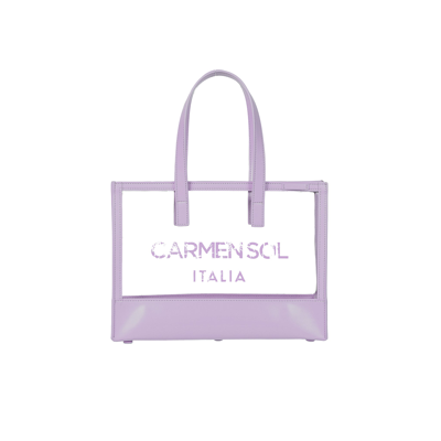 Shop Carmen Sol Venezia Clear Mini Tote In Violet