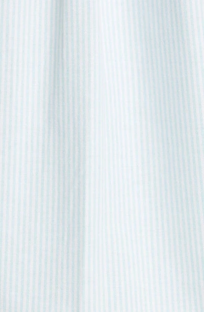 Shop Drake's Stripe Button-down Poplin Shirt In Aqua
