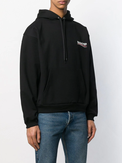 balenciaga logo hoodie black