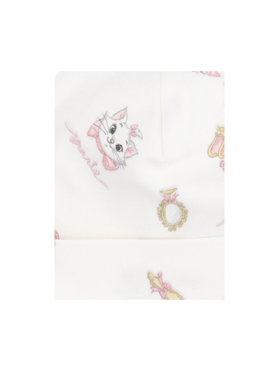 Shop Monnalisa Aristocats Cotton Cap In Cream + Pink
