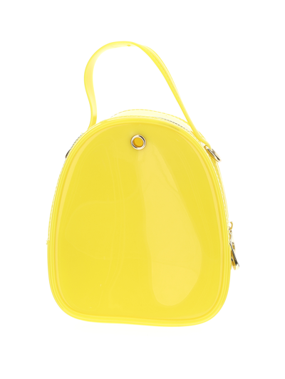 Shop Monnalisa Daisy Backpack In Technical Fabric In Light Yellow