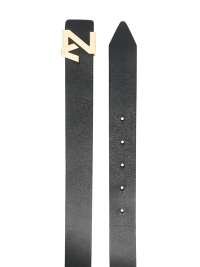 Shop Zadig & Voltaire Logo-plaque Leather Belt In Black