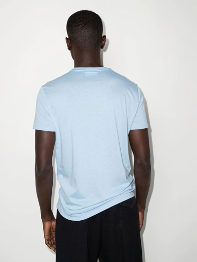 Shop Lacoste Chest Embroidered Logo T-shirt In Blue