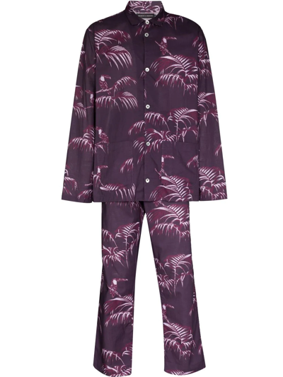 Shop Desmond & Dempsey Graphic-print Pyjama Set In Purple