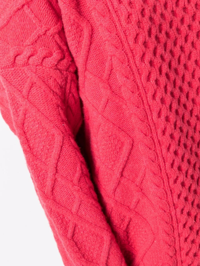 Shop Stella Mccartney Aran Crew Neck Jumper In Pink