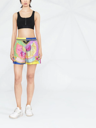 Shop Versace I Ventagli Printed Shorts In Pink