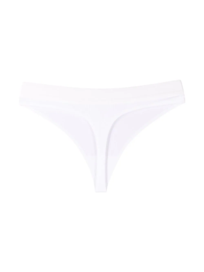 Shop Wolford Beaty Ribbed Thong In White